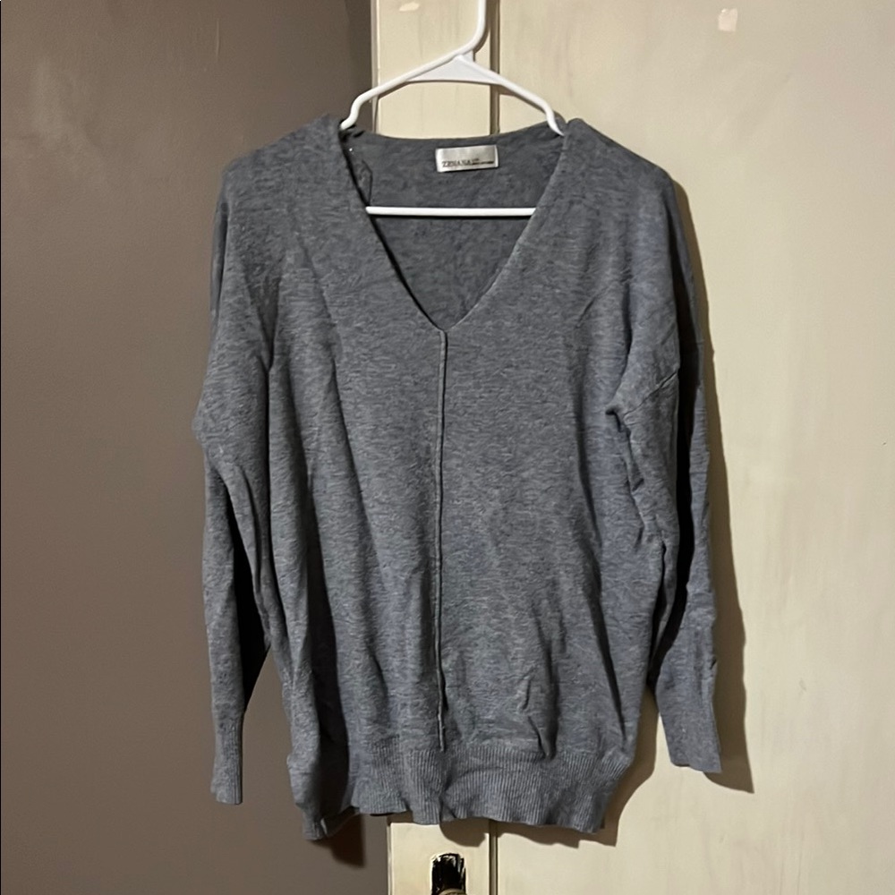 Banana Republic Gray V-Neck Sweater